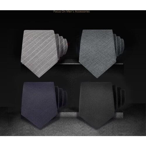 High Quality 2019 New Designers Brands Fashion Business 7cm Slim Ties for Men Wool Necktie Work Office Formal with Gift Box