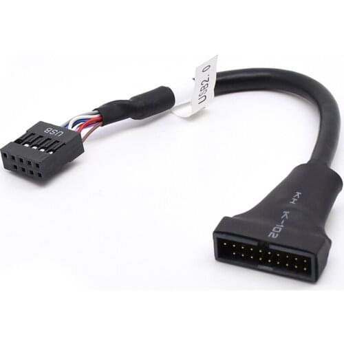 USB2.0 to USB3.0 Cable 9pin to 20pin USB 2.0 9Pin Housing male to Motherboard USB 3.0 20pin Header Female cable