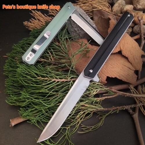 D2 Steel Blade/G10 Handle Pocket Knife, Multi-Purpose Utility Knife, High Hardness Outdoor Camping Foldable Sharp Little Knife