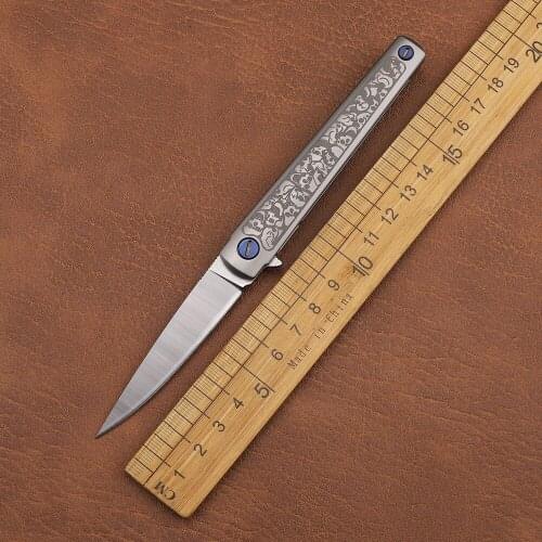 Pocket Outdoor Sharp Folding M390 Blade Titanium Alloy Handle Survival Hunting Test Self-Defense EDC Tool Knife