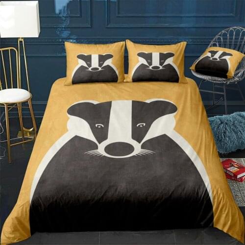 Badger Quilt Cover Pillowcase 3Piece Comforter Bedding Set With Pillow Case Single Double Duvet Cover Home Decora
