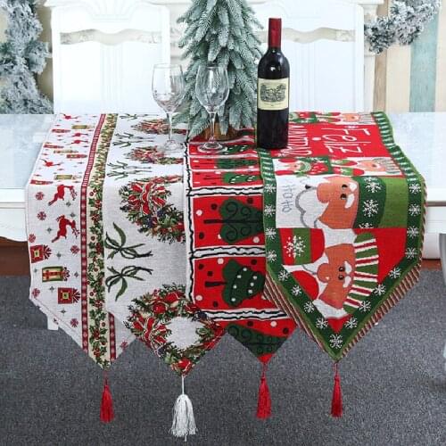 Creative Christmas Home Decoration Products Knitted Cloth Table Flag Hotel Table Decoration Home Holiday Party Dress Up