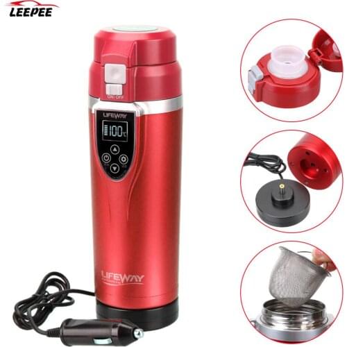 Boiling Mug Car Heating Cup 350ML Vehicle Electric Kettle 12v Water Heater Portable Car Accessories Adjustable Temperature