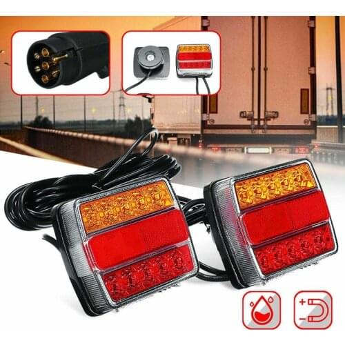 12V/24V Magnetic LED Trailer Light Highlight Taillights Trailer Tractor LED Taillights 7.5M Cable EU Plug