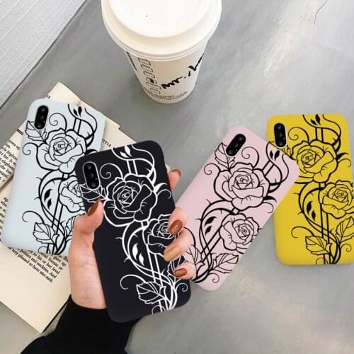 JAMULAR Rose Silicone Soft Shell Phone Case for iPhone 11 Pro Max Fashion Phone Cover for iPhone X XS Max XR 6 6s 7 8 Plus