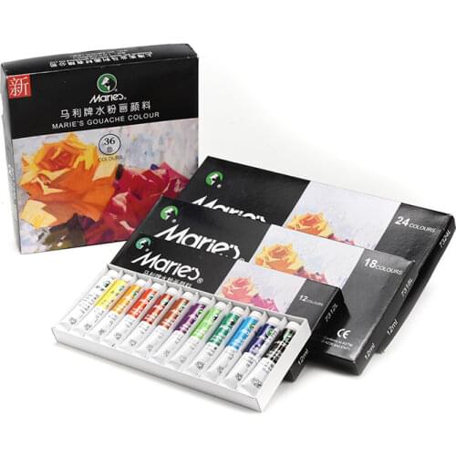 Maries 12/18/24/36 color art gouache paint set 12ml advertising paint set