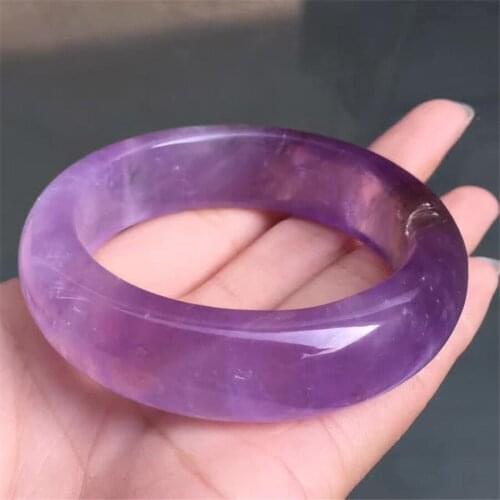 Genuine Natural Lavender Quartz Purple Crystal Lady Bangle AAAA Inner Diameter 59mm