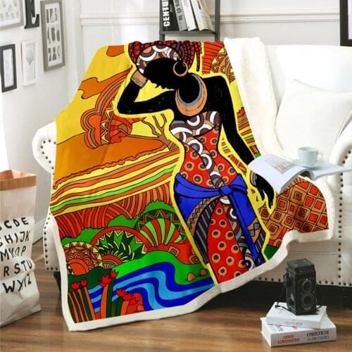 2020 NEW Egyptian Characters Blanket 3D Print Sherpa Blanket on Bed Kids Girl Flower Home Textiles Dreamlike Style 08