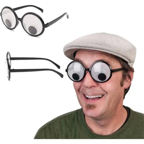 New Creative Plastic Cute Will Turn The Eyeball Round Frame Funny Party Glasses Entertainment Game Novelty Toys Halloween