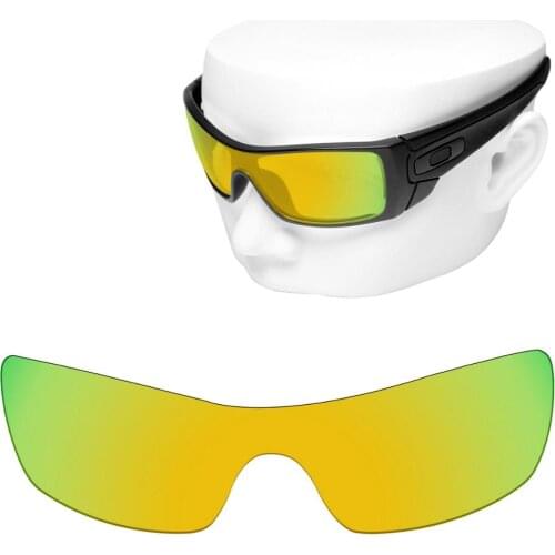 OOWLIT Polarized Replacement Lenses of 24K Gold Mirror for-Oakley Batwolf OO9101 Sunglasses