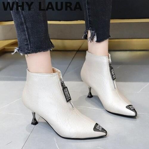 Autumn and winter boots new womens boots pointed stiletto high heel ankle boots womens warm ankle boots fashion fashion boots