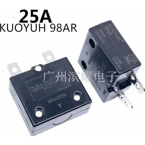 3Pcs Taiwan KUOYUH 98AR 25A Overcurrent Protector Overload Switch Automatic Reset