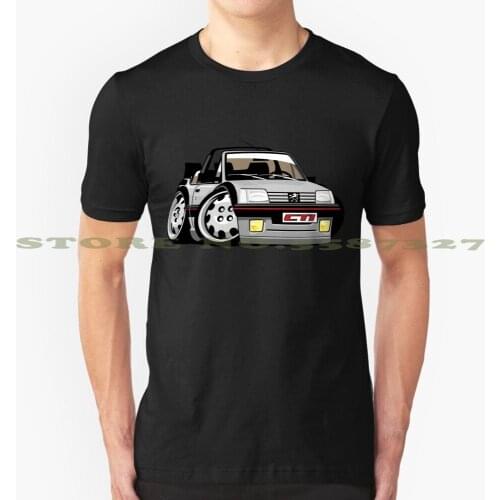 Peugeot 205 Cti 1.9 Caricature Silver Fashion Vintage Tshirt T Shirts Peugeot Pug 205 Cti 1 9 1900 Cabriolet Cabrio Pininfarina