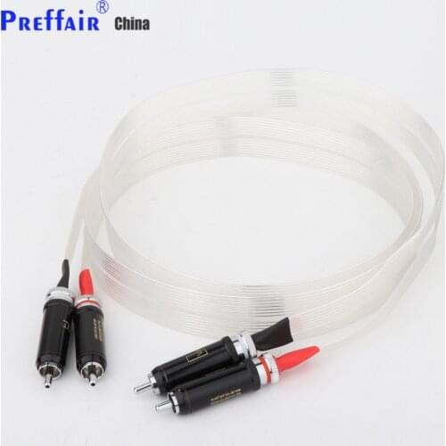 Preffair Pair Nordost OCC silver plated RCA interconnect cable with gold plated RCA plug cable