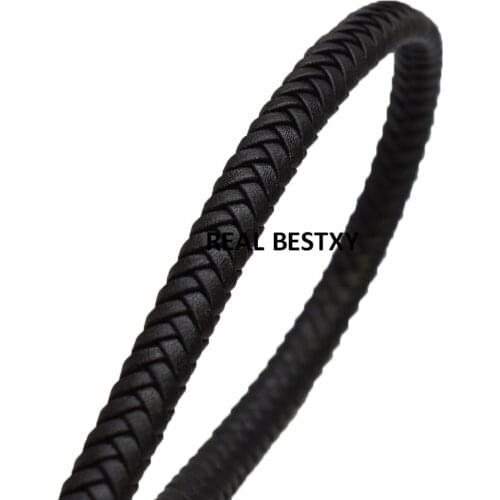5m/lot approx:8*5mm Black Braid Leather Cord For DIY Men Bracelet Jewelry Multi Color Making Flat Cord Accessories Findings diy