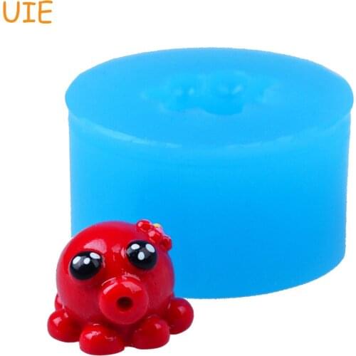DYL102U 14.6mm 3D Octopus Silicone Mold - Sea Animal Mold Fondant, Sugarcraft, Jewelry Making, Chocolate, Candy, Resin Clay