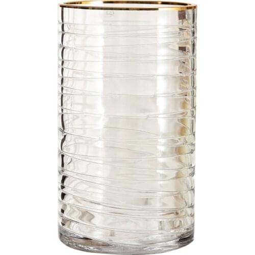 Scandinavian Phnom Penh Straight Glass Vase Flower Arrangement Iransparent Hydroponics Large Bottle Home Wedding Decorations