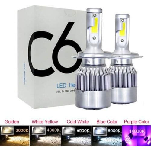 LED H7 H11 H4 Hi/Lo H1 H3 H8 HB1 HB3 HB4 HB5 HIR2 H13 Car Headlight Bulb 3000K 4300K 6000K 8000K 14000K Golden Purple Color COB
