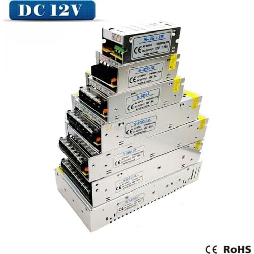 Lighting Transformer 1A 2A 3A 5A 8A 10A 12A 15A 20A 30A 40A 110-265V to 12V LED driver switch power supply adapter for LED strip