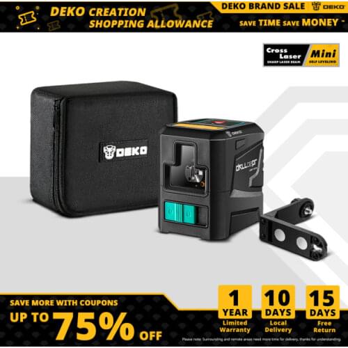 DEKO Laser Level NEW Cross Lines Laser Self-Leveling Horizontal&Vertical with Magnetic Bracket 650nm/520nm--DKLL02PR/DKLL02PG