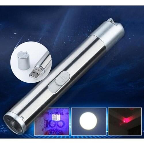 USB Rechargeable LED Flashlight Powerful Mini LED Torch Clip Design Light L7P2 Hanging Waterproof Outdoor Metal With Penlig O5N6