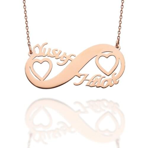 VAOOV 925 Sterling Silver Heart Infinity Necklace
