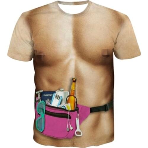 Funny 3D Printed T-shirts Men Naked Body Graphic Tees Short Sleeve Creative T Shirt Homme O-neck Tops Fashion Cool Hombre TShirt