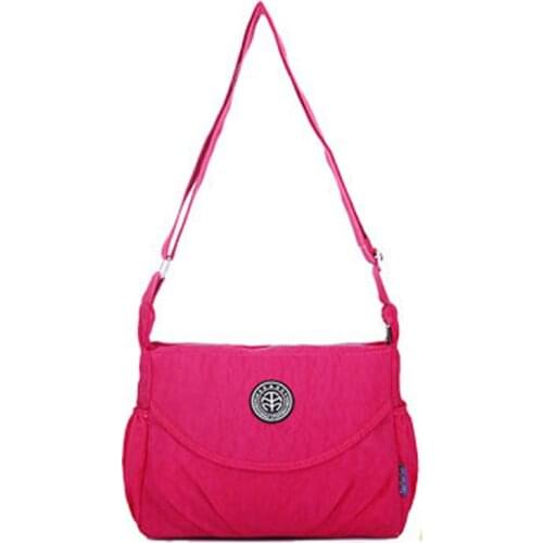 Women Fashion Solid Color Zipper Waterproof Nylon Shoulder Bag Girls Crossbody Bag Bolsa feminina New 2018 Hot