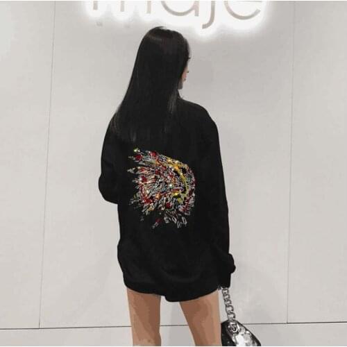Diamond stone top quality Sweatshirt Women long Sleeves Fashion Summer Tops Streetwear Women Hoodies Loose design Hoody