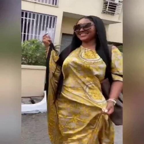 Women African Dresses Printed Bat Sleeve Loose Summer Casual Abaya Dashiki Africa Dress Satin 2020 Fashion Oversized Kaftan Robe