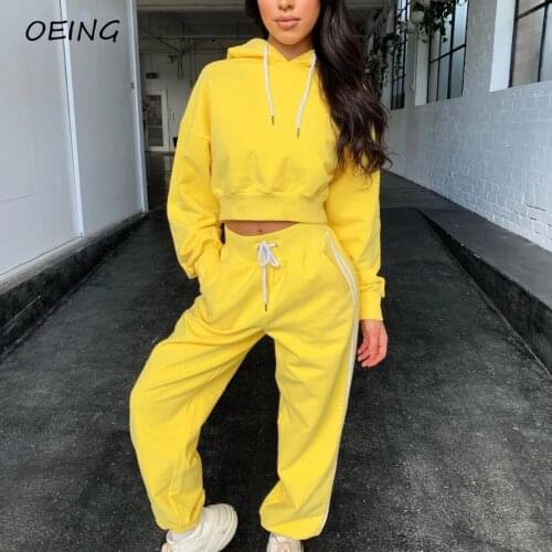 20210 Women Sport Fttness Two Piece Set Outfit Long Sleeve Hoodie and Pants Exercise Tracksuits