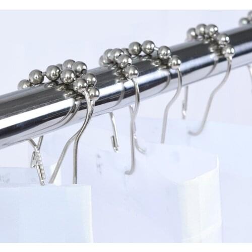12pcs/pack Practical Iron Curtain Hook Suspension Shower Glide Rings Metal hook installation Curtain home Hardware Accessories