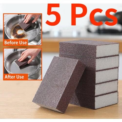 5 Pcs Magic Sponge Eraser Carborundum Removing Rust Cleaning Brush Descaling Clean Rub for Cooktop Pot Kitchen Sponge