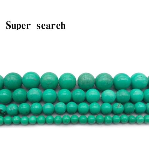 Free Shipping New Natural Lt Green Howlite Turquoises Round Loose Beads 15" Strand 4 6 8 10 12 MM Pick Size For Jewelry