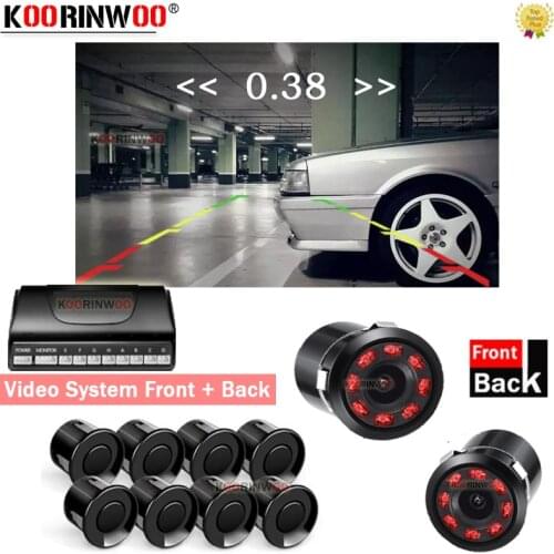 Koorinwoo Automobiles Parking Sensors For Cars 8 pcs Car Backlight Bumper Recoil Sensor Parktronics 22mm Front Cam Show Distance