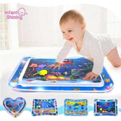 Infant Shining Baby Water Mat Inflatable Cushion Infant Toddler Water Play Mat for Children Summer Cool Pad Water Kids Carpet