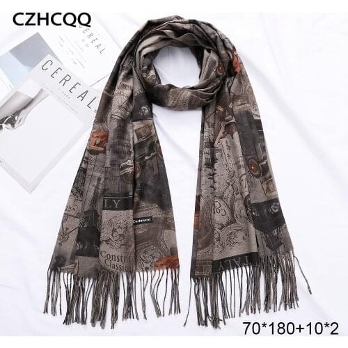 Long Cashmere Scarf Women Man Foulard Femme Pashmina Neckerchief Neck Men Plaid Wool Scarf Male Blanket Women Scarf For Ladies