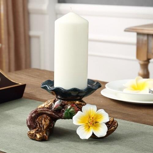 Europe High-quality Ceramic Candleholder Hand-painted carving desktop vase Home Wedding Decoration centerpiece candelabra