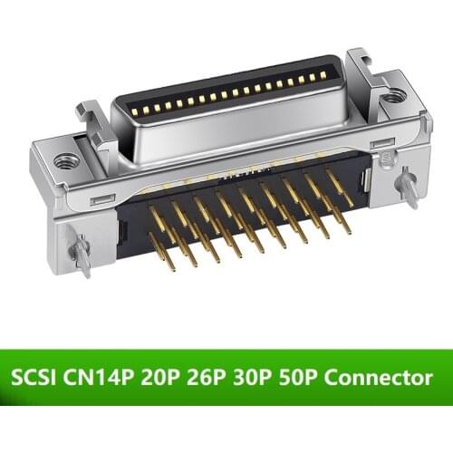 CN14P CN20P CN26P CN36P CN50P Female SCSI Connector Bent Feet Slot Type 14Pin 20Pin 26Pin 36Pin 50Pin Solder Plate Holder