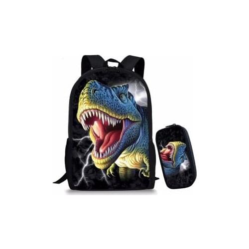 Cool Jurassic World Dinosaur School Bag Sets 3d Teen Boys Schoolbag High Children Student Kids Bookbags Mochila
