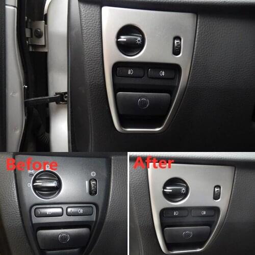 Stainless Steel Car Front Head Light Lamp Switch Button Decoration Frame Cover Styling For Volvo XC90 2002-2014 Car Accessories