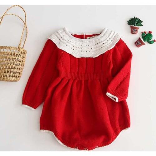 2019 Autumn Baby Girls Knitting Romper Newborn Baby Girl Clothes Fashion Knitted Romper Overalls Autumn Sweater