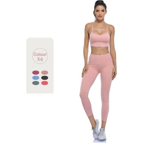 New 2 Piece Set Lulu Yoga Set Shockproof Sports Bra High Waist Yoga Pants Sport Leggings Women Sportwear Fitness Suit Tracksuit