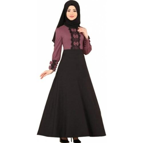 Abaya Muslim Dress Women Robe With Bows Fashion Patchwork Arab Dubai Islamic Clothing Dress 2021 New Elegant Eid Mubarak Vestido
