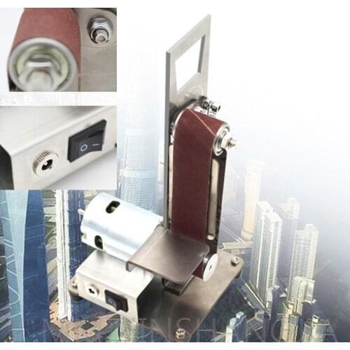 24V Desktop Sanding Belt Machine Polishing Machine Household Small 300W High Power Sanding Belt Machine