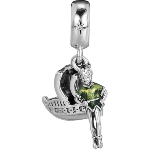 Peter Pan Charm With Boat Dangle New Fashion Beads For Jewelry Making Sterling Silver Jewelry For Woman DIY Bracelets