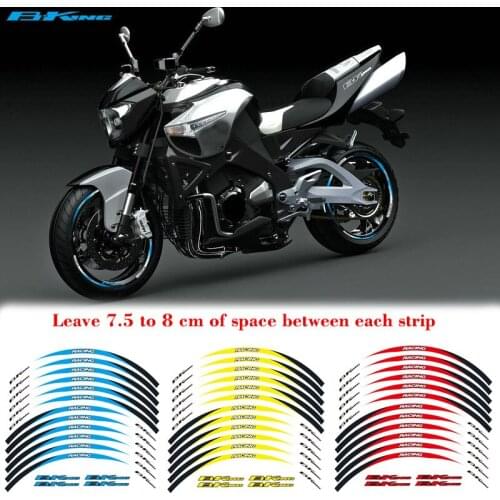 New Motorcycle front&Rear Edge Outer Rim Sticker 17inch Wheel Decals Reflective waterproof stickers For Suzuki B-king