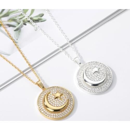 Charm Zircon Moon And Star Necklace For Women 2020 Chic Choker Unique Clavicle Gold Chain Pendants Girl Necklace Glamour Jewelry