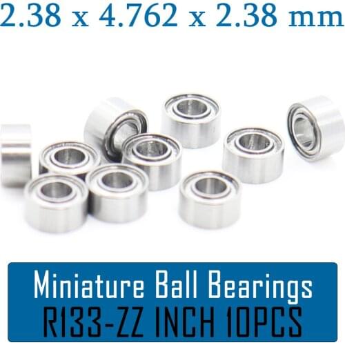 R133zz Bearing ABEC-1 (10 PCS) 2.38*4.762*2.38 mm Deep Groove R133 Z ZZ Ball Bearings 3/32"x 3/16"x 3/32" inch R133z Beairng