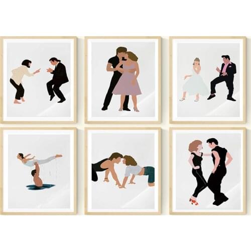 Pulp Fiction Poster Art Print Classic Movie Poster Greece Minimalist Wall Art Dancing Canvas Painting Wall Pictures Home Decor